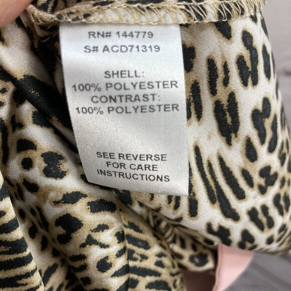 NWT Tilly’s West of Melrose Animal Print Slip Dress Pink Trim Wide Strap SZ S - Picture 13 of 14
